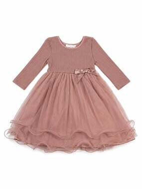 Mauve Cable Knit Bodice Long Sleeve Tulle Tutu Dress 3T Princess Dress